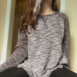 Calvin Klein maroon and white knit sweater